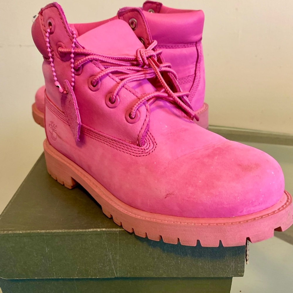 All pink Timberland boot youth size 2.5